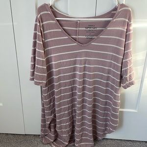 Torrid light pink striped t-shirt